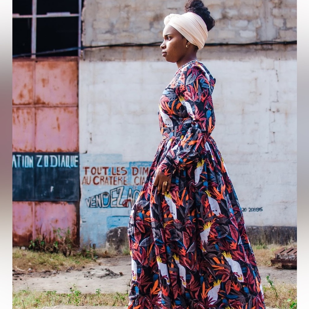 NEW Connor & Blake Lea Printed Cotton Maxi Dress Medium Cockatoo Bird boho - Picture 15 of 15